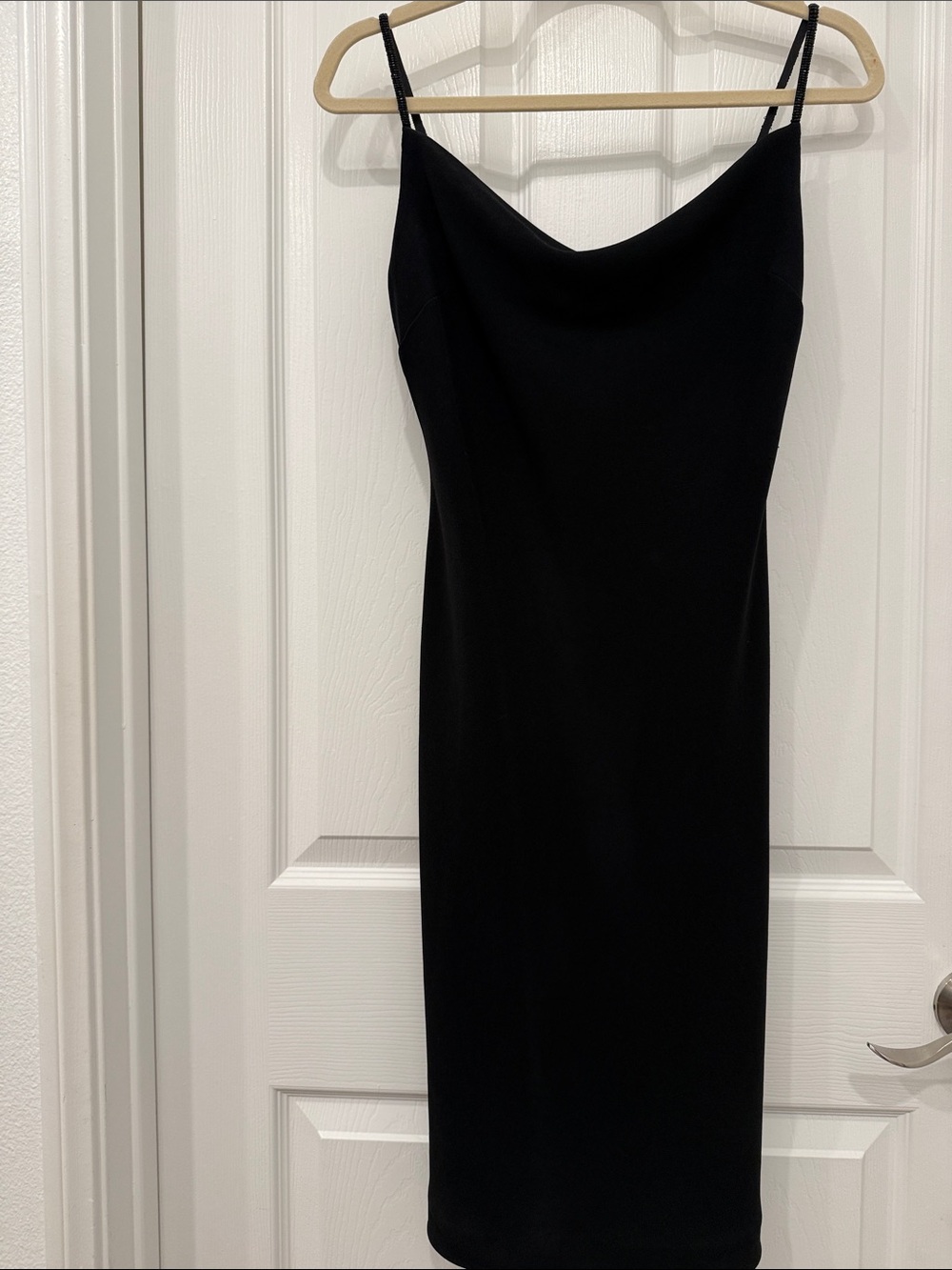 Banana Republic Black Midi Slip Dress with Cowl Neck